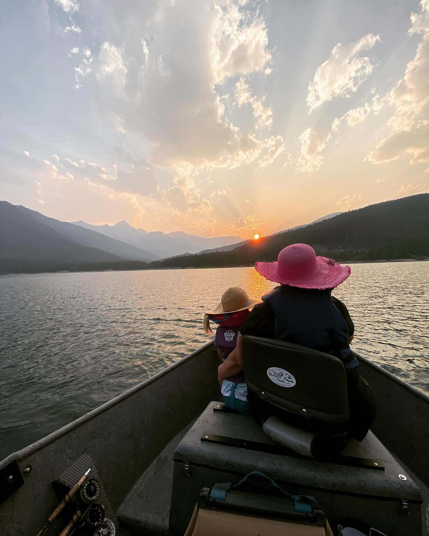 Scenic view of Calgary, Alberta, Canada with fishing gear