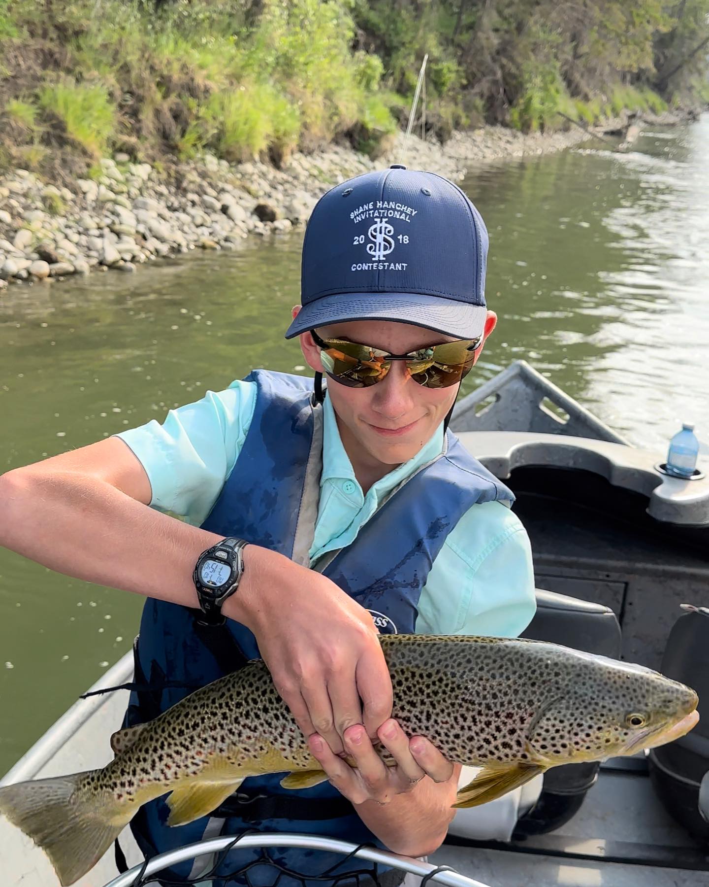 A person fishing in Calgary, Alberta