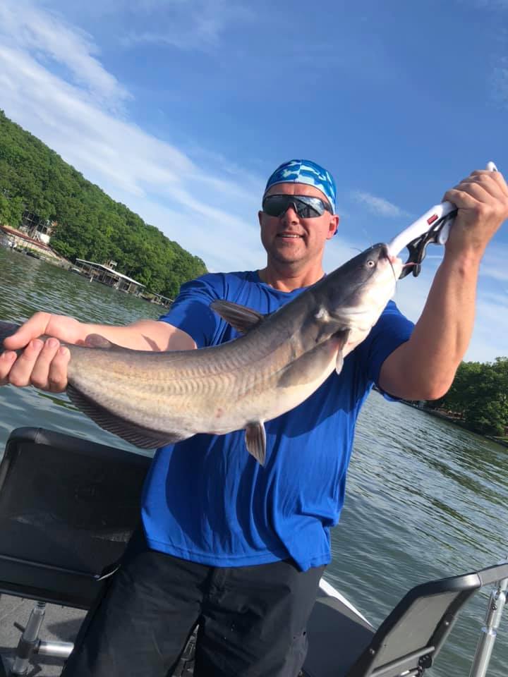 Impressive catch of a blue catfish measuring 23 inches in Eldon