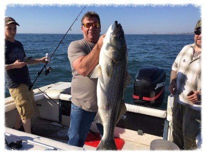 Anglers enjoying a fishing trip in Keyport