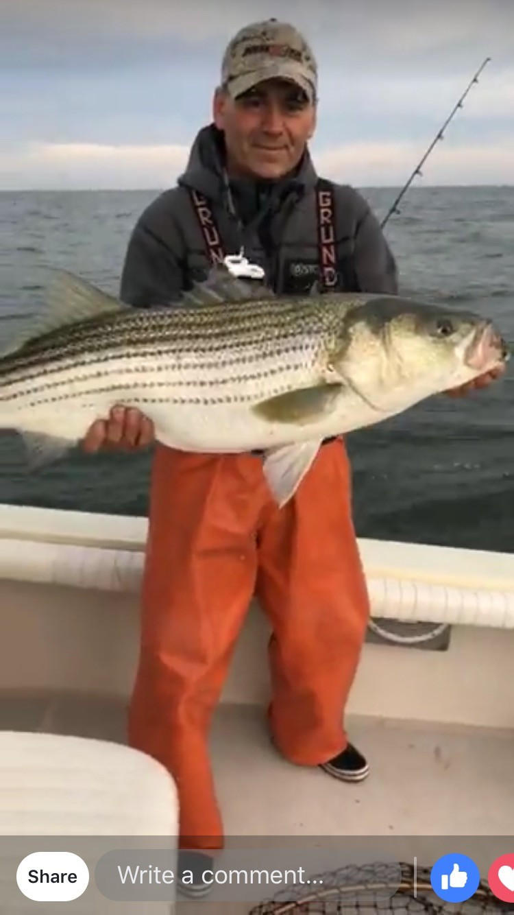 Striped bass caught by 2 people in Keyport