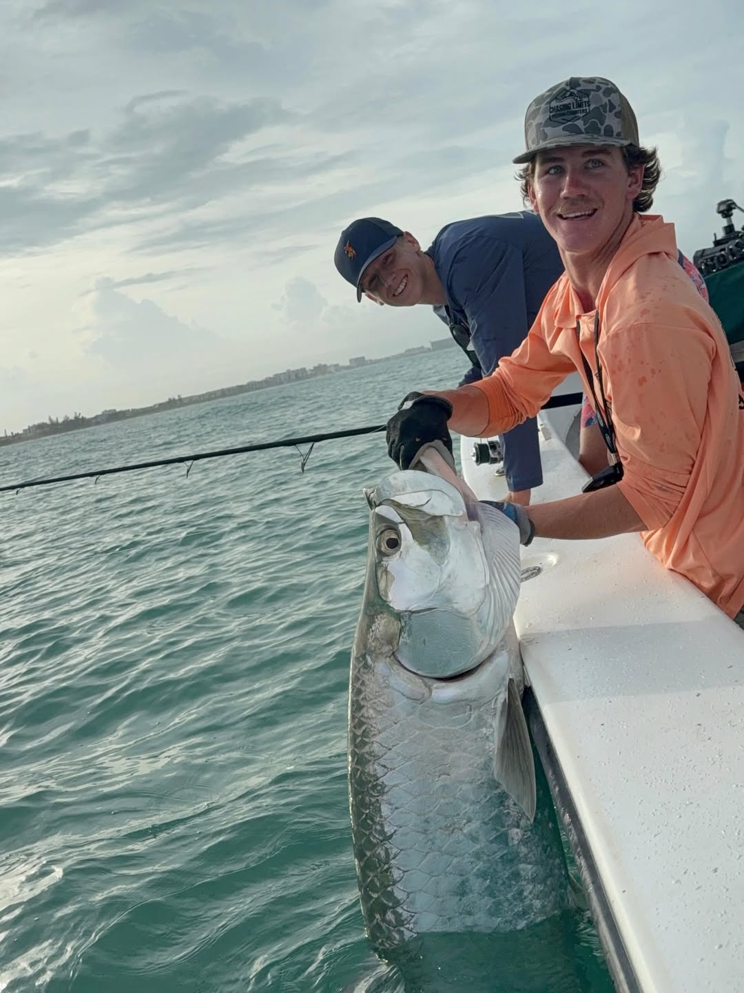 Large tarpon caught during fishing charter in Holmes Beach FL