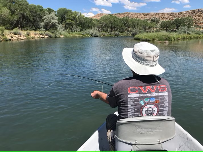 Serene view of Navajo Dam, a popular fishing location