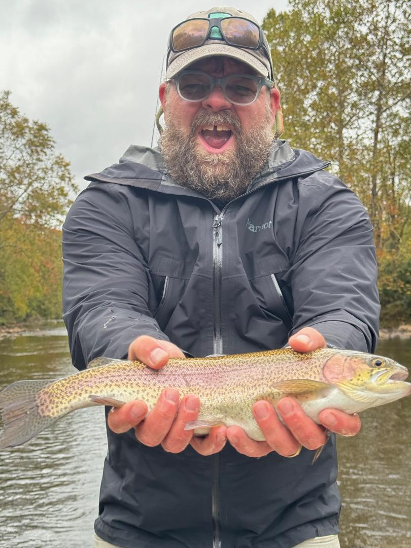 A single rainbow trout caught in North Carolina