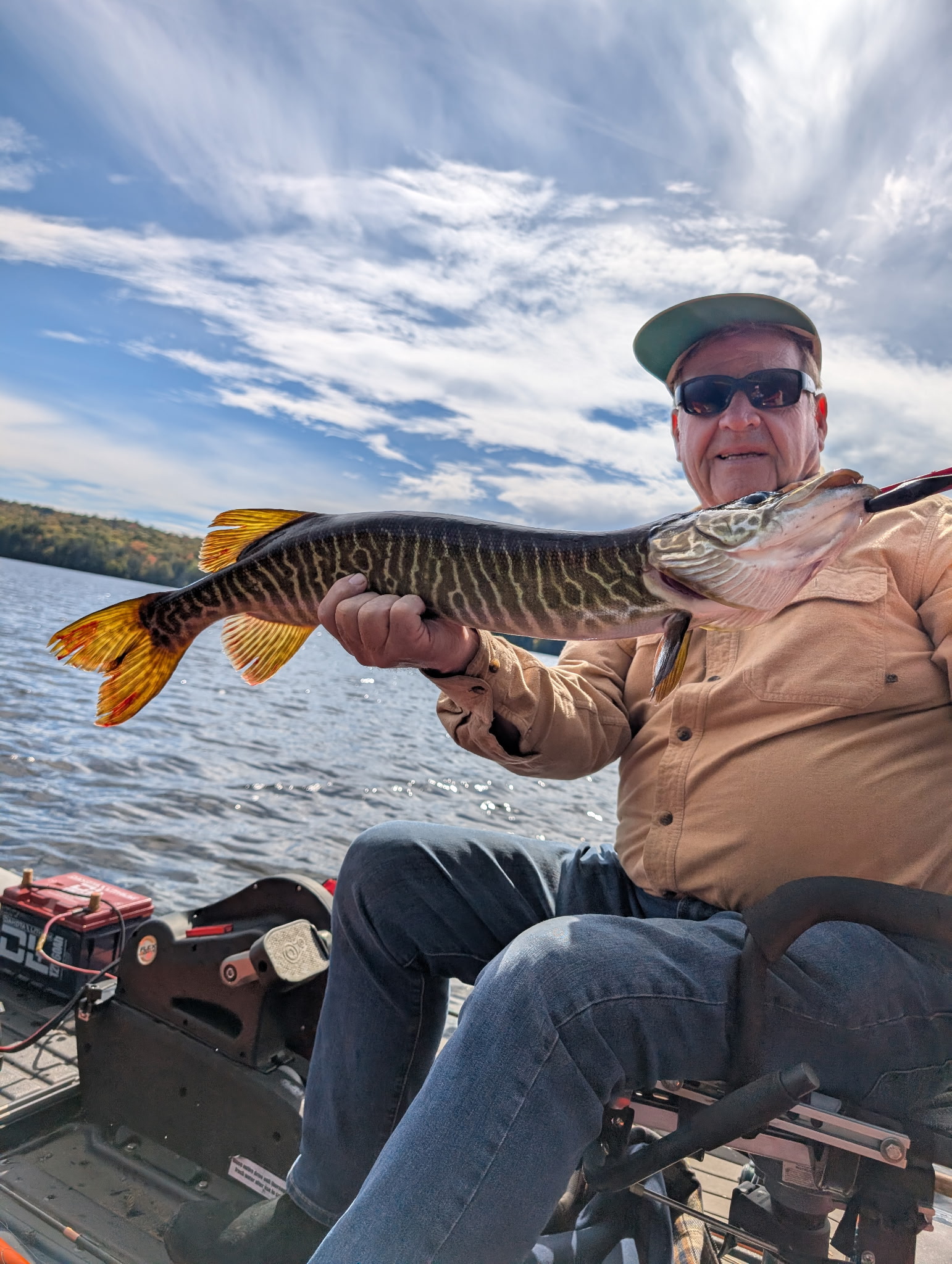 Angler fishing in Evans Mills
