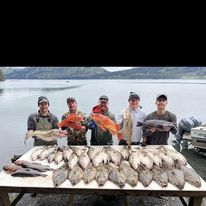 5 people fishing in Kodiak