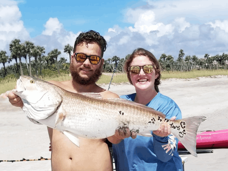 2 anglers with a big 29-inch fish, caught in GA