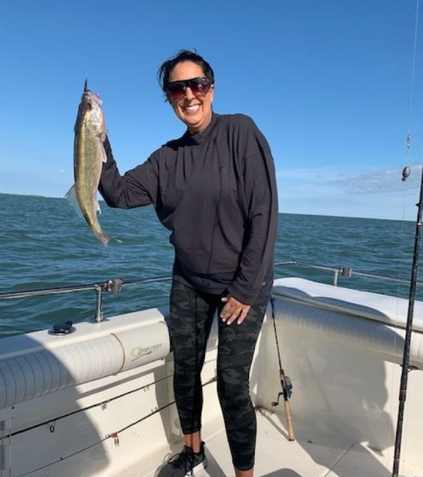 One person fishing in Port Clinton