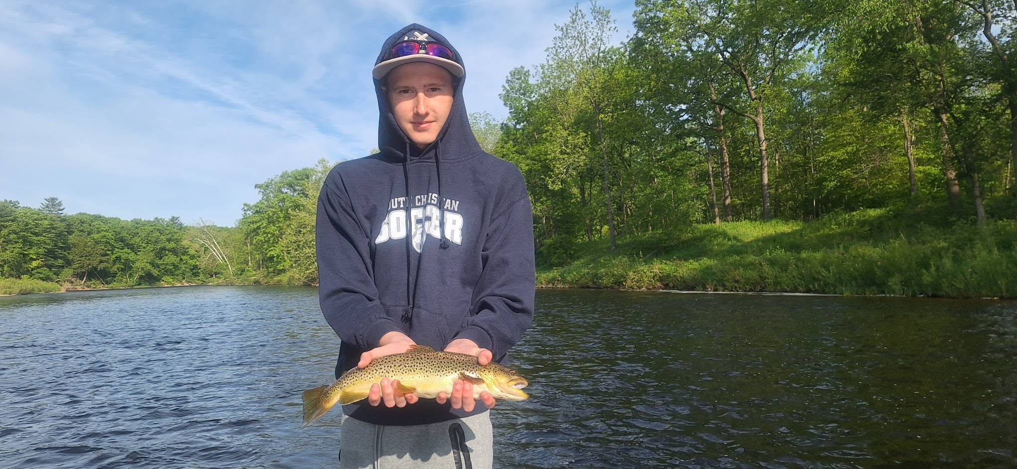 Brown trout catch from fishing in Alma MI