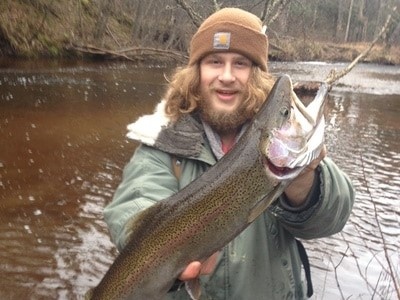A person fishing in Boulder Junction