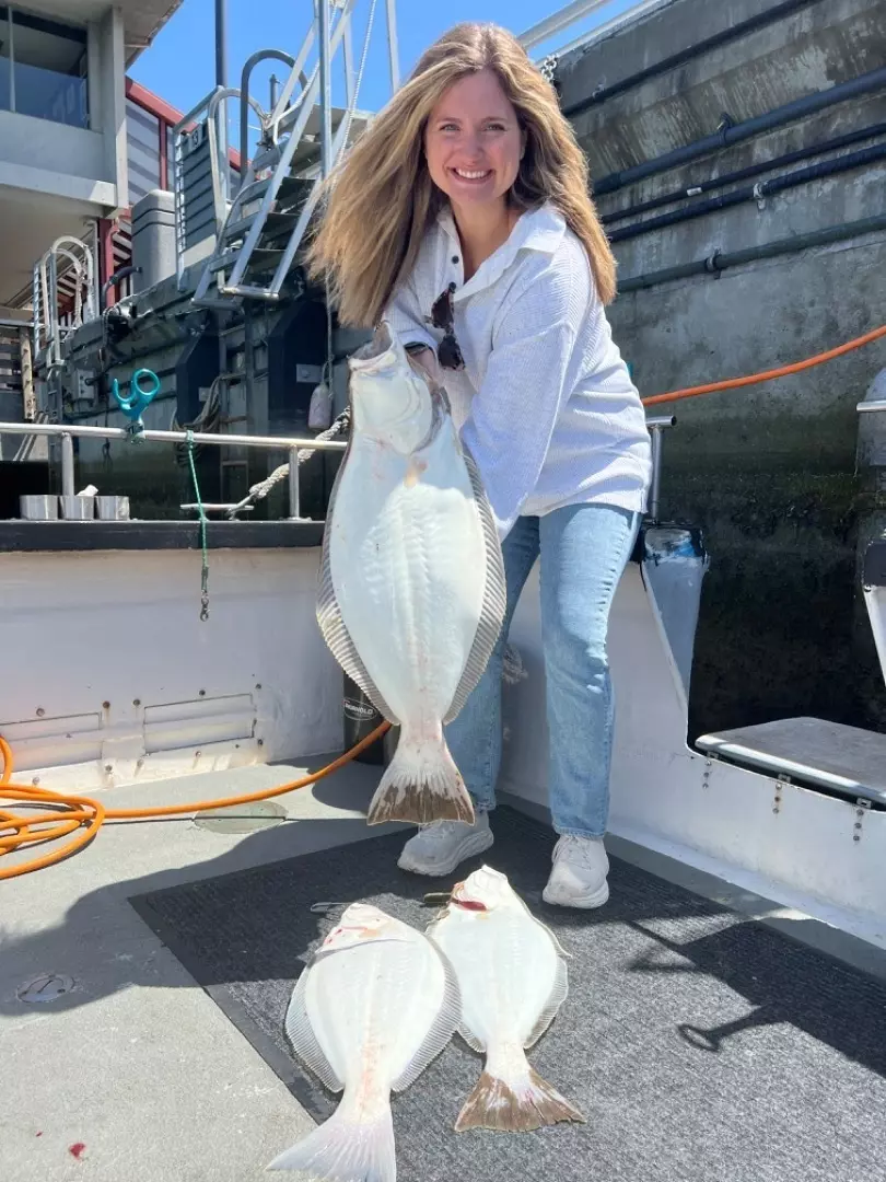 A large summer flounder caught in San Francisco