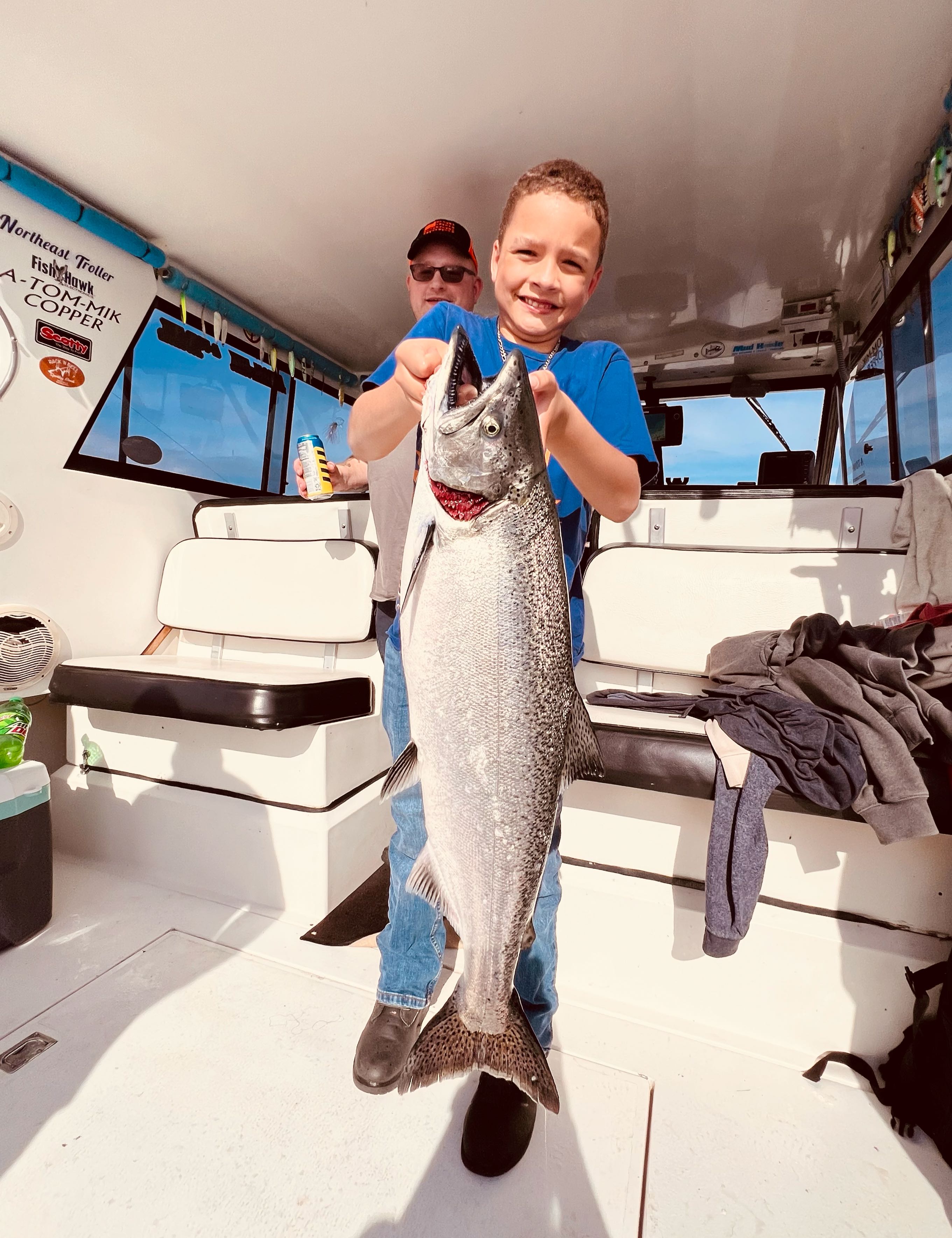 Chinook Salmon, 52 inches, fishing in Oswego