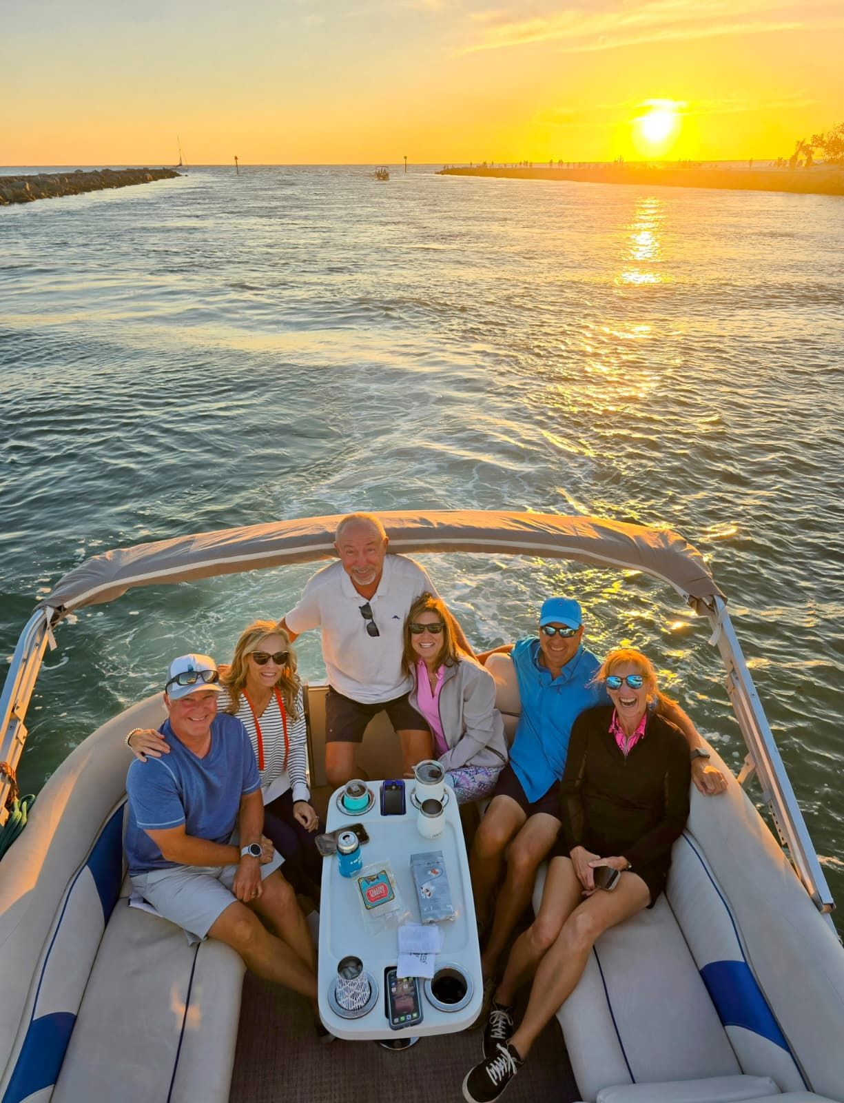 Group of 6 people on a cruise, fishing, and water sports adventure in FL