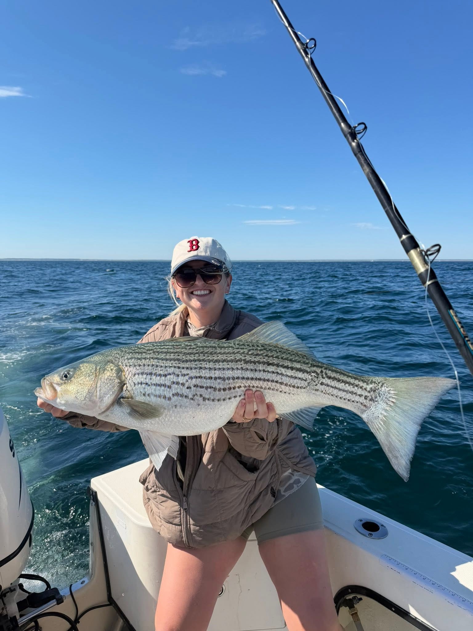 Striped bass caught during fishing trip in Barnstable MA waters