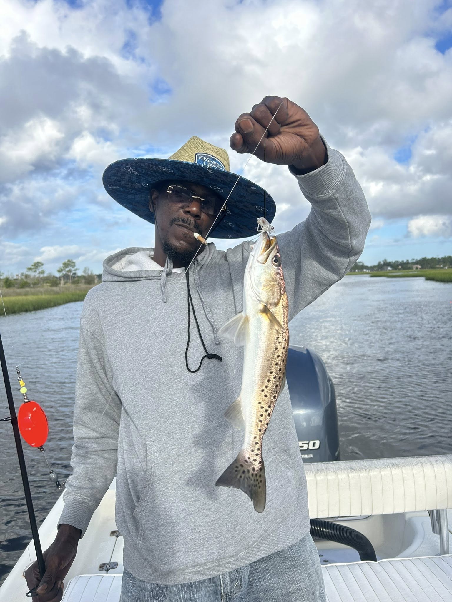 Spotted Weakfish caught while fishing in Jacksonville