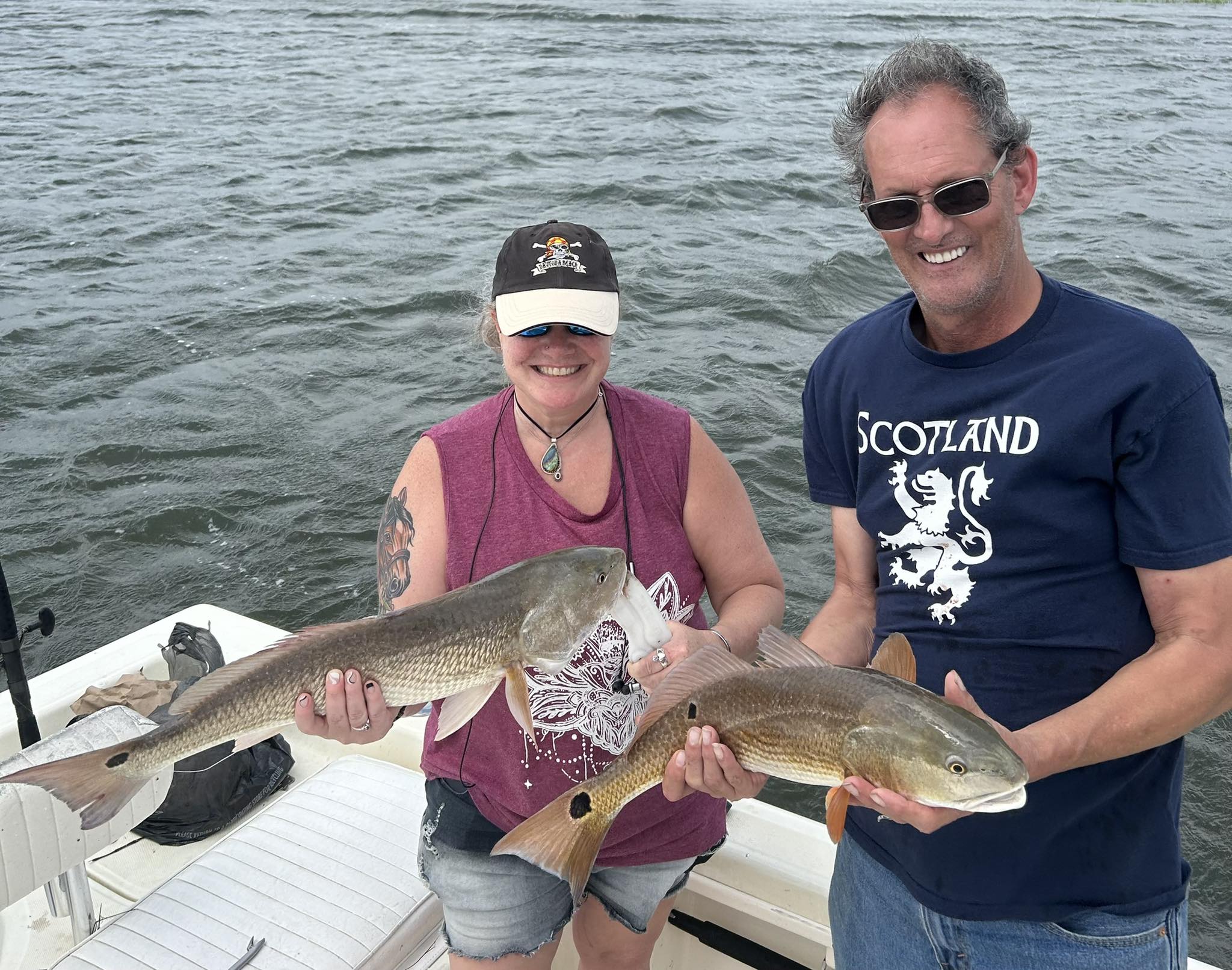 Two redfish caught fishing in Jacksonville