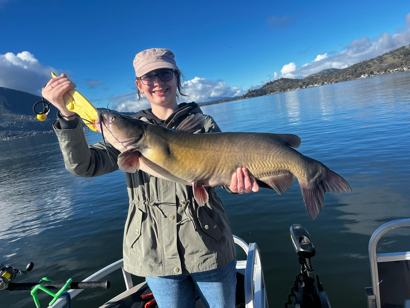 A person fishing in California