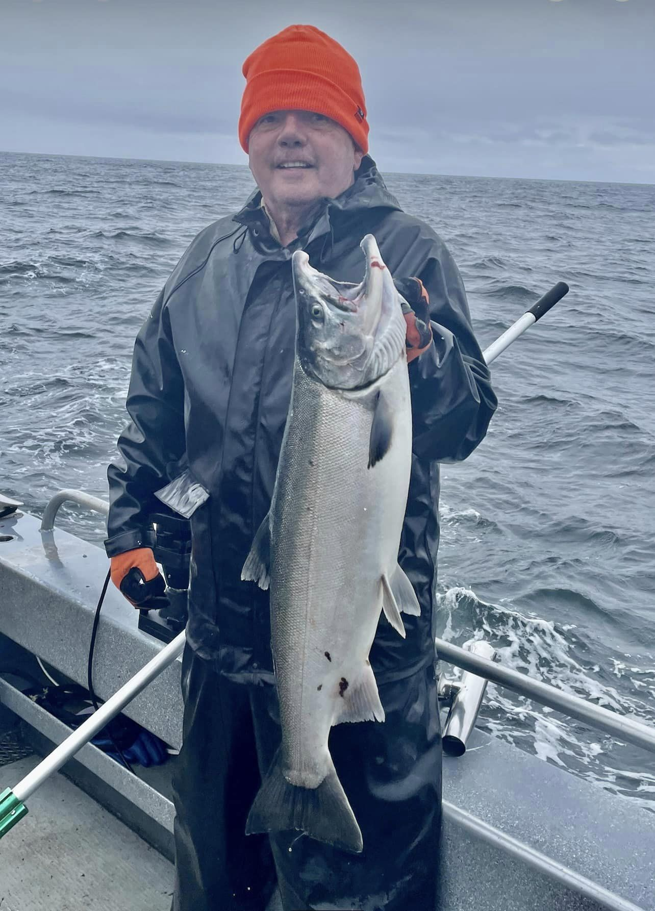 Coho salmon caught by angler in Sitka, Alaska