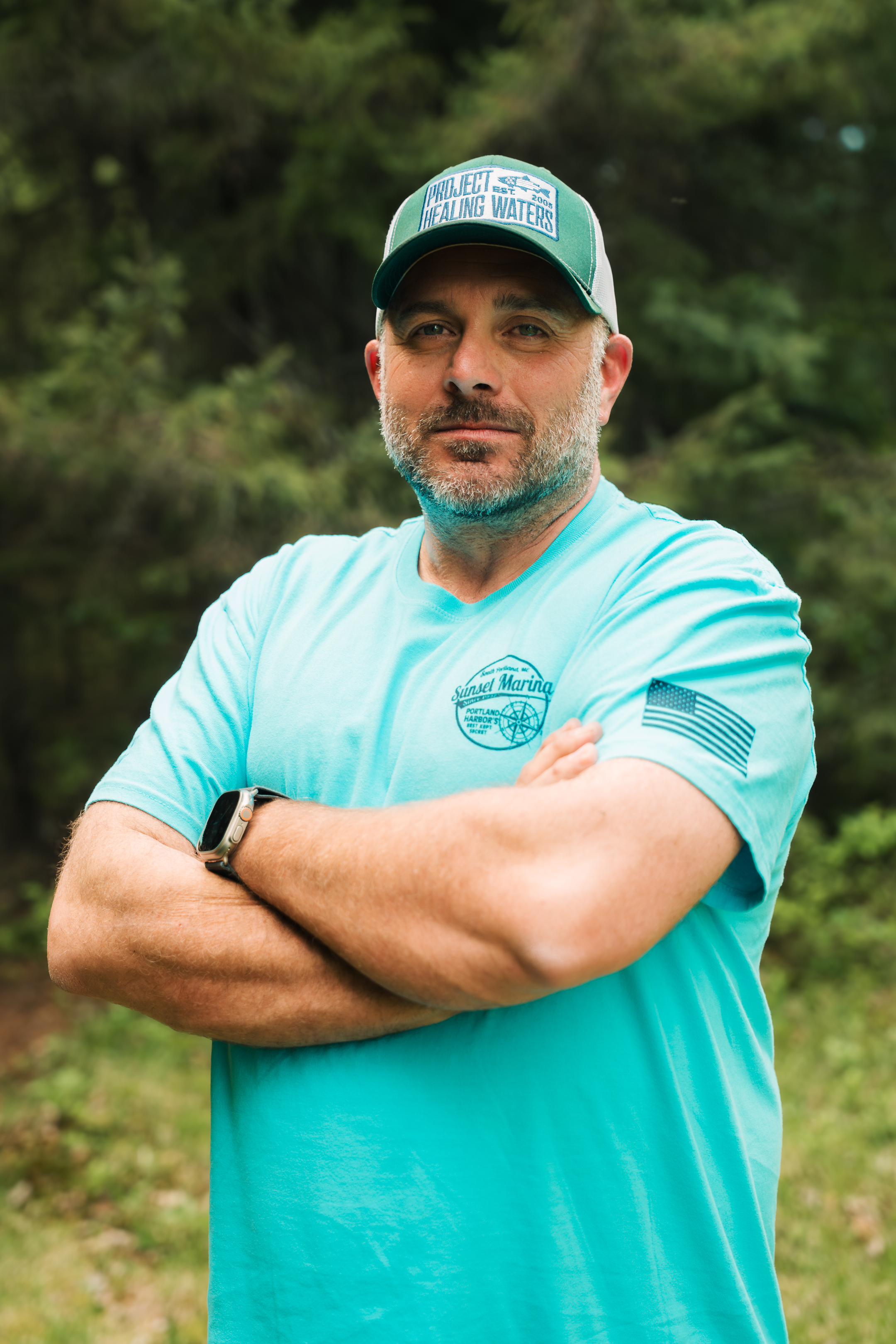 Professional fishing guide in South Portland ME ready for charter tours