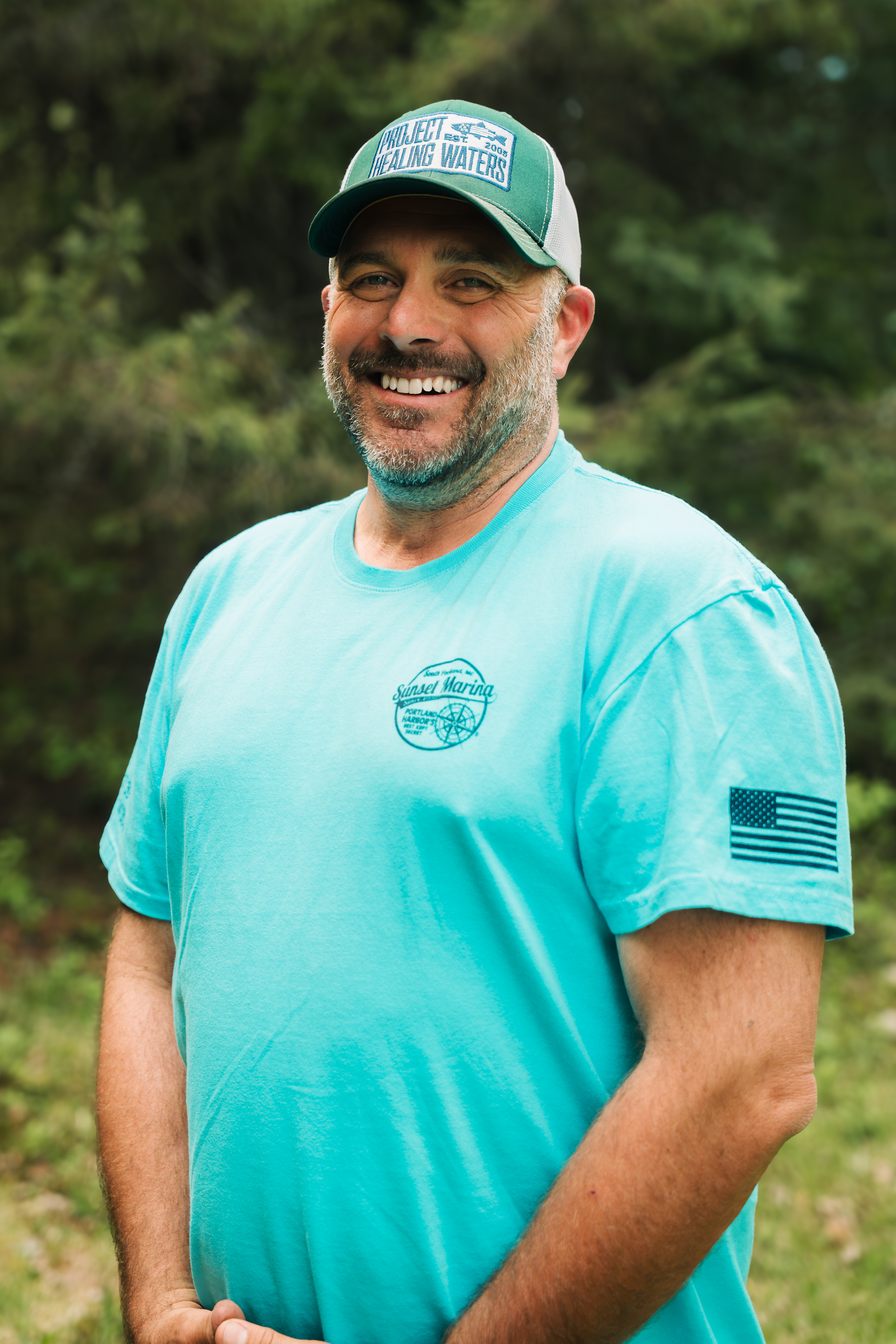 Professional fishing guide in South Portland Maine ready for charter tours