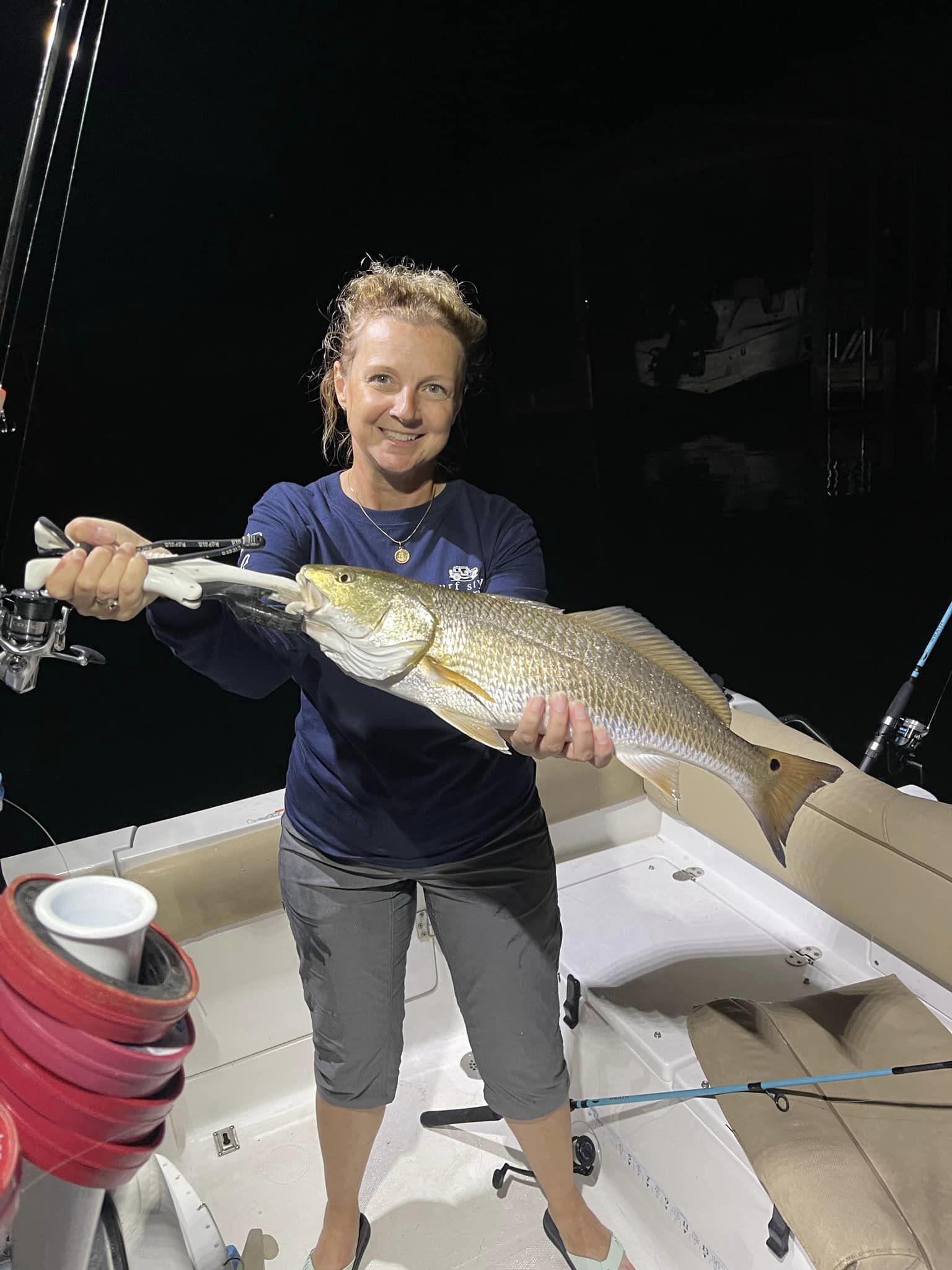 Redfish caught by fisherman in Shalimar