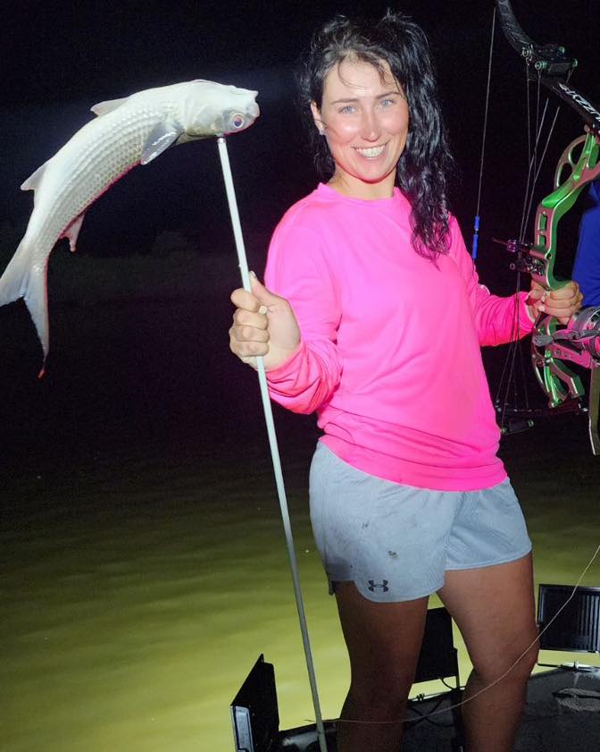 One fisherman landing a great catch in the waters of Crystal River