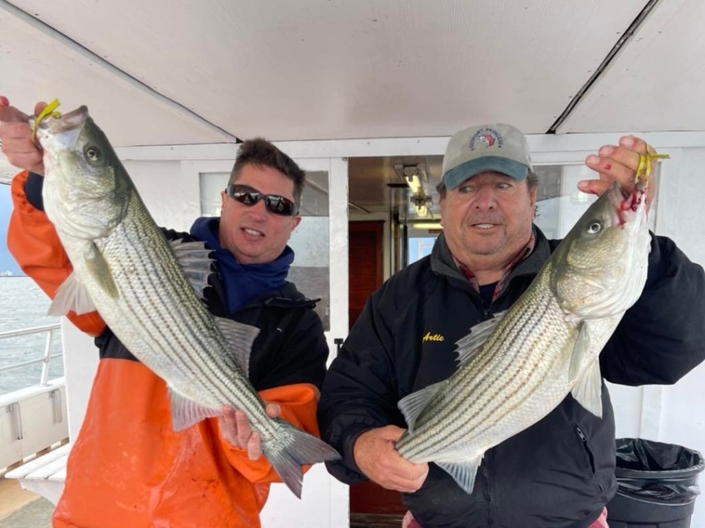 2 striped bass fish caught in NJ
