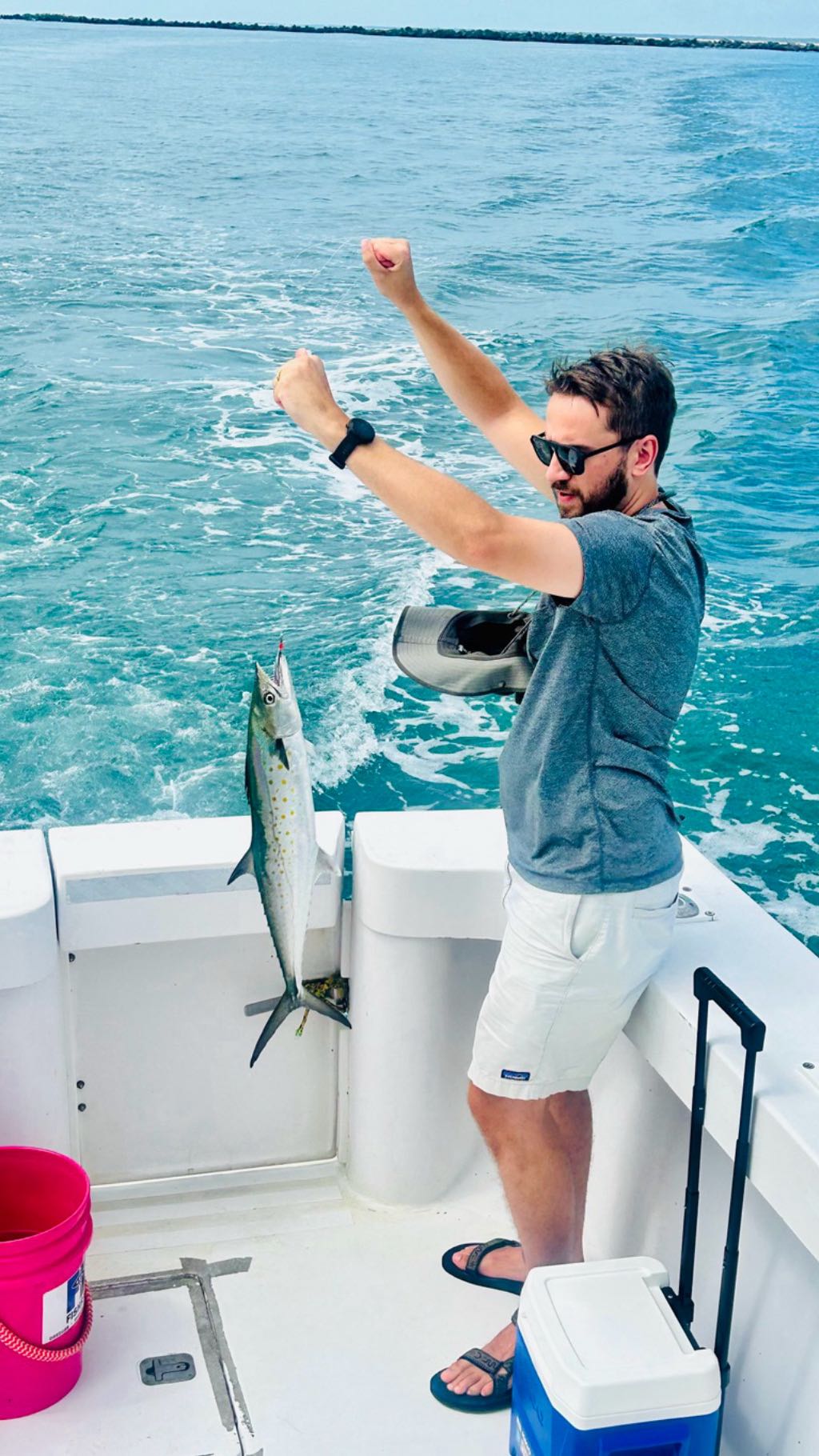 Spanish mackerel caught fishing on boat at Wrightsville Beach NC