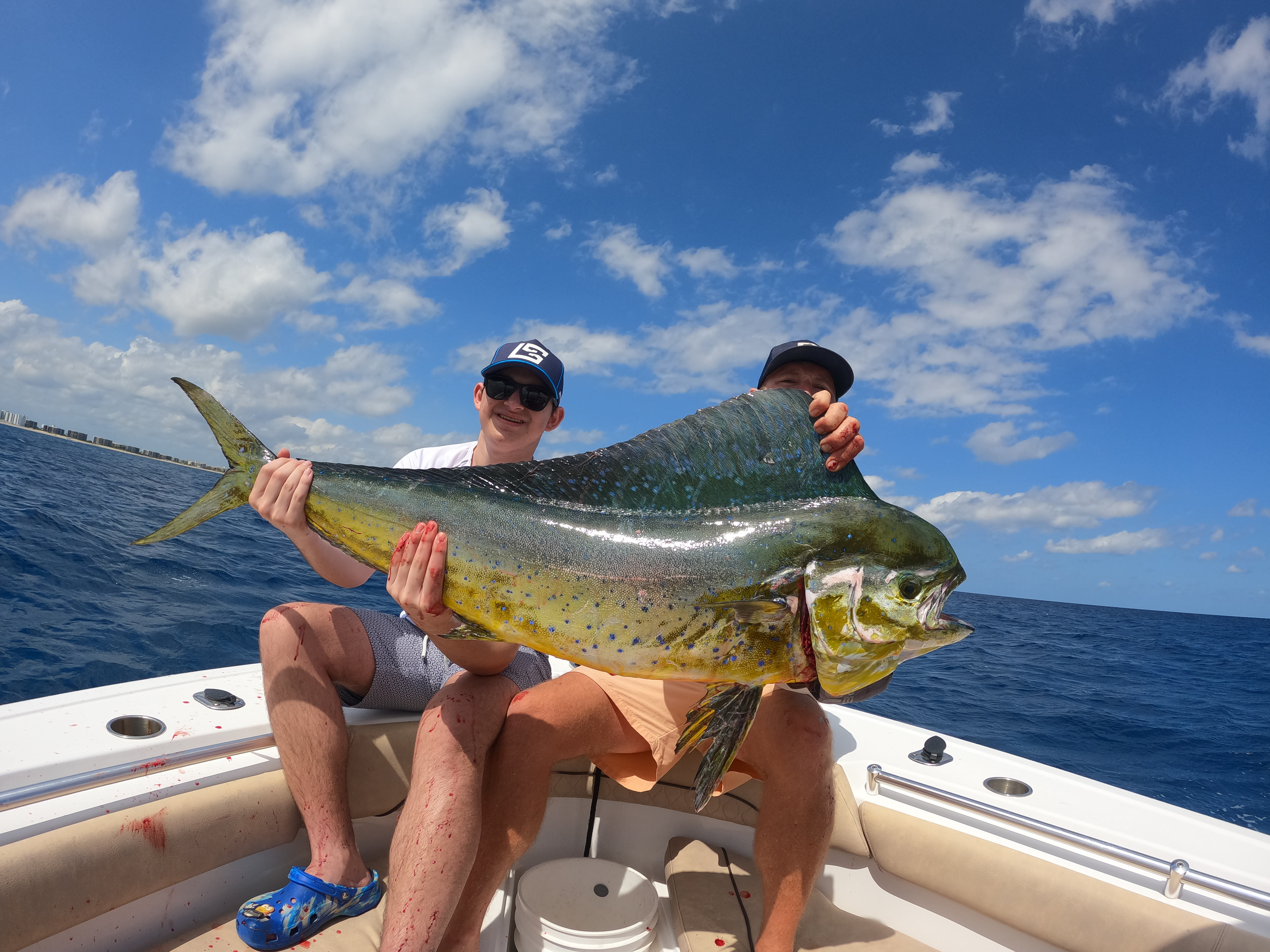 Two anglers enjoying a fishing trip in FL