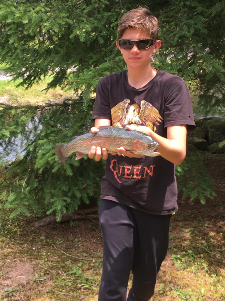 Angler catches a rainbow trout in VA