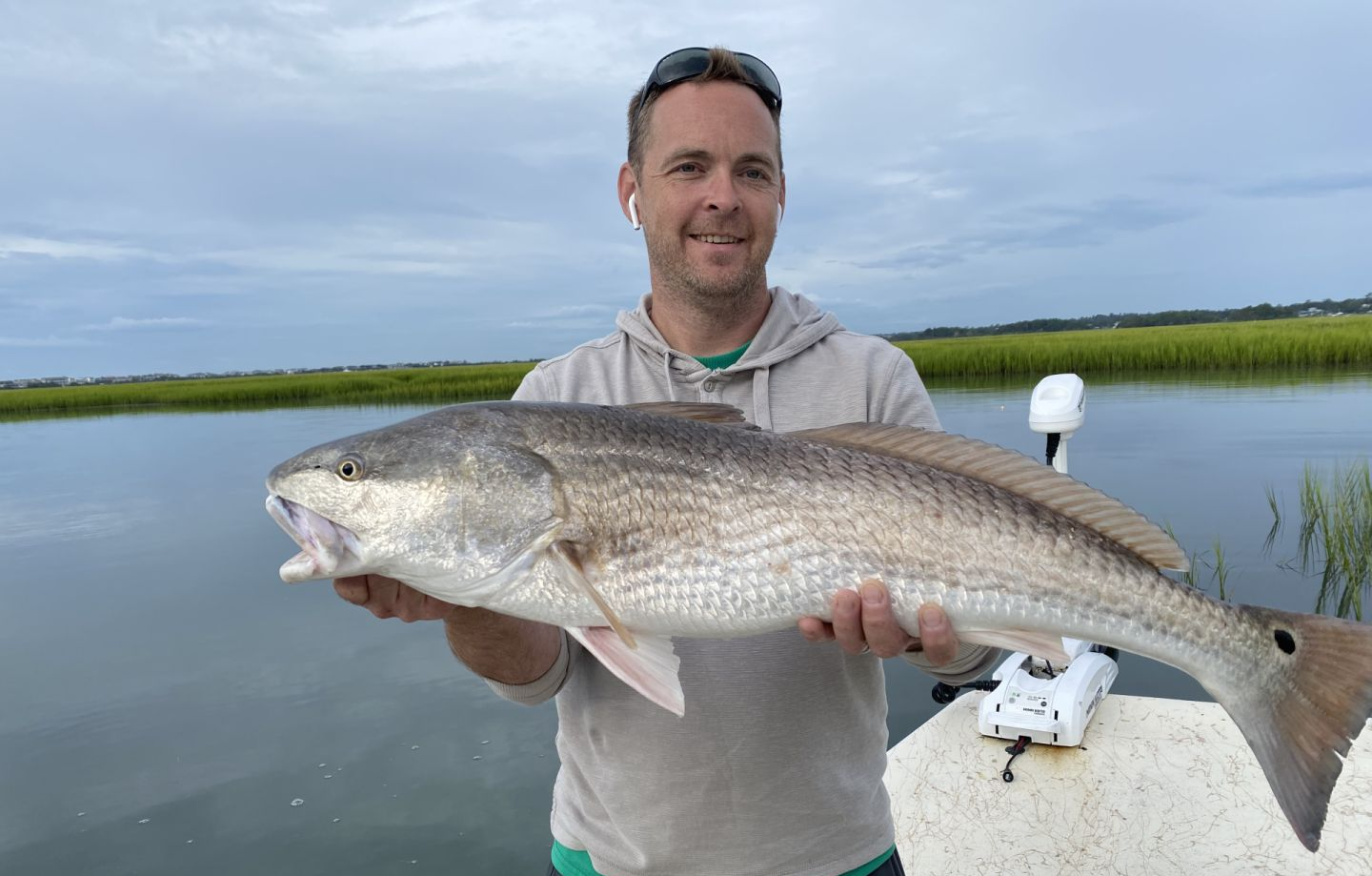 A large redfish caught while fishing in NC