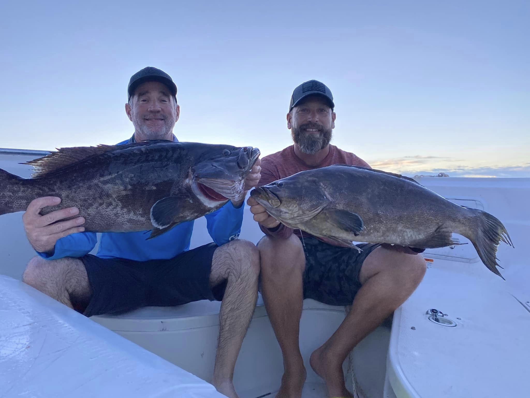 Two anglers catching fish in North Carolina