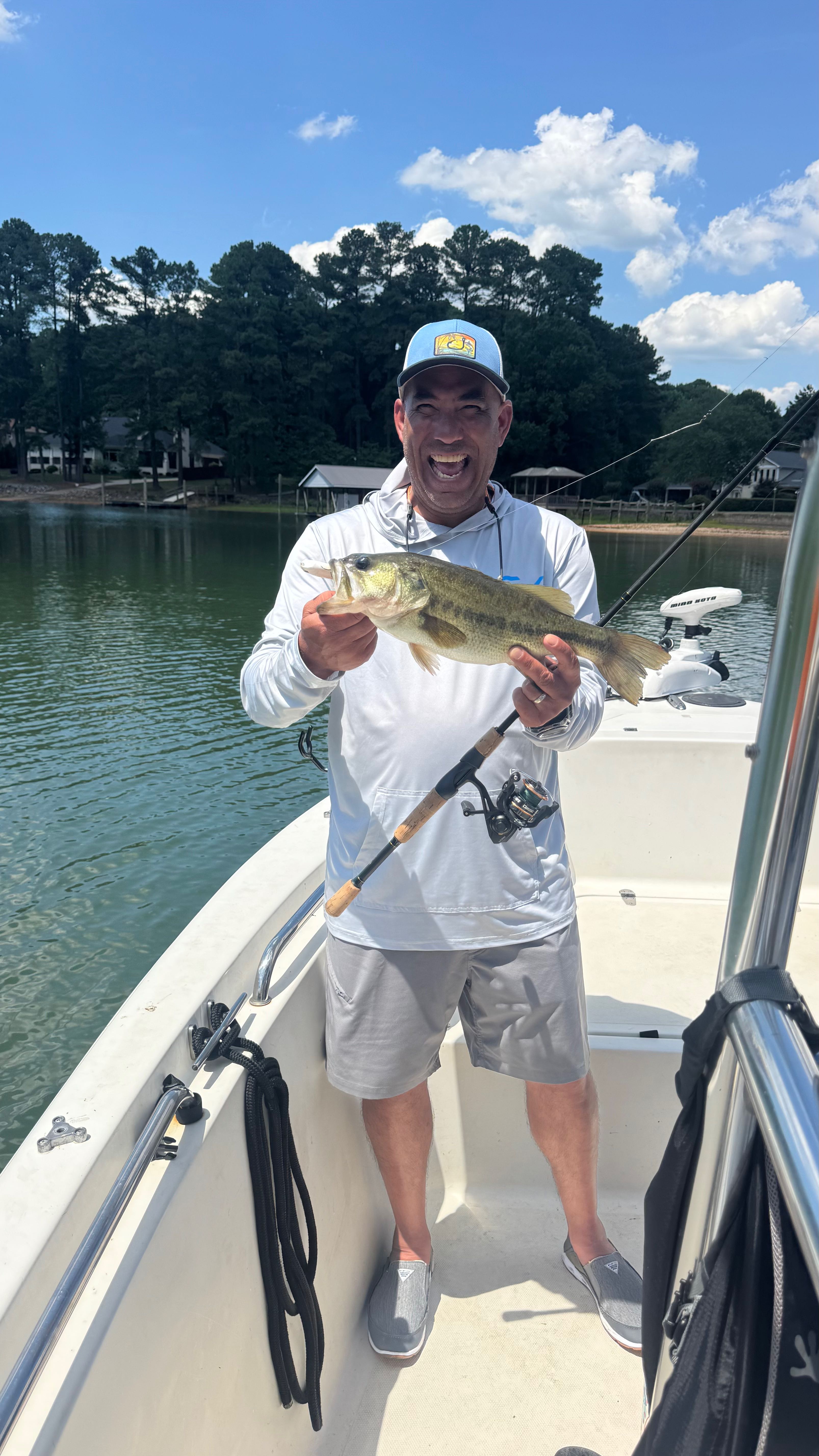 Freshwater bass caught during fishing trip on lake in Denver NC
