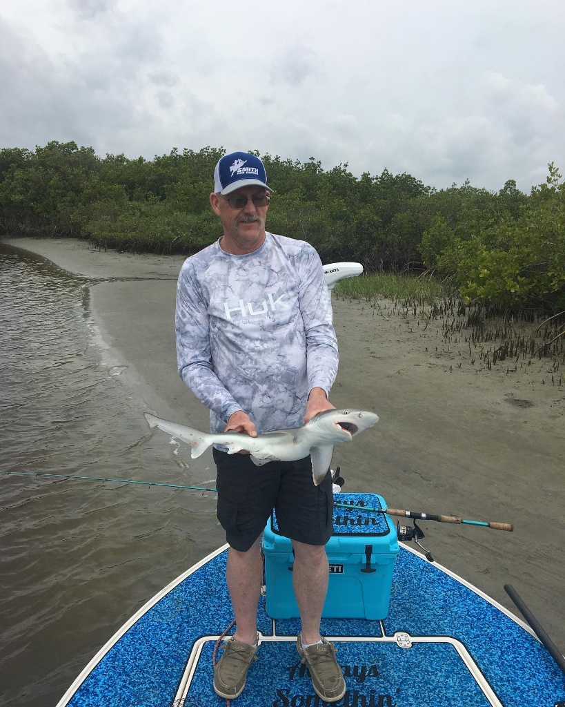 A bonnethead shark, a 21-inch big fish, caught while fishing in FL