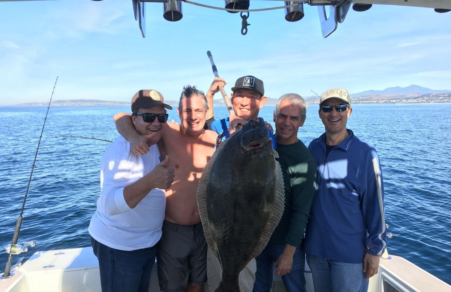 Impressive catch of a summer flounder fishing in CA