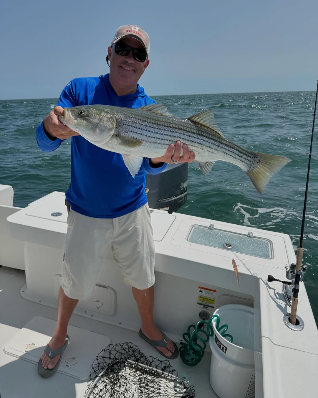 One striped bass caught while fishing in Keansburg