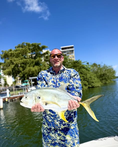 Crevalle jack catch displayed after fishing in San Juan PR