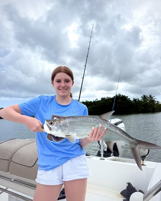 Tarpon caught while fishing in San Juan PR displayed on boat
