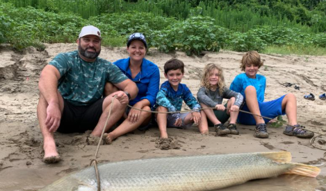 Alligator gar fishing trip with guide Jordan Mims on Palestine Texas river systems