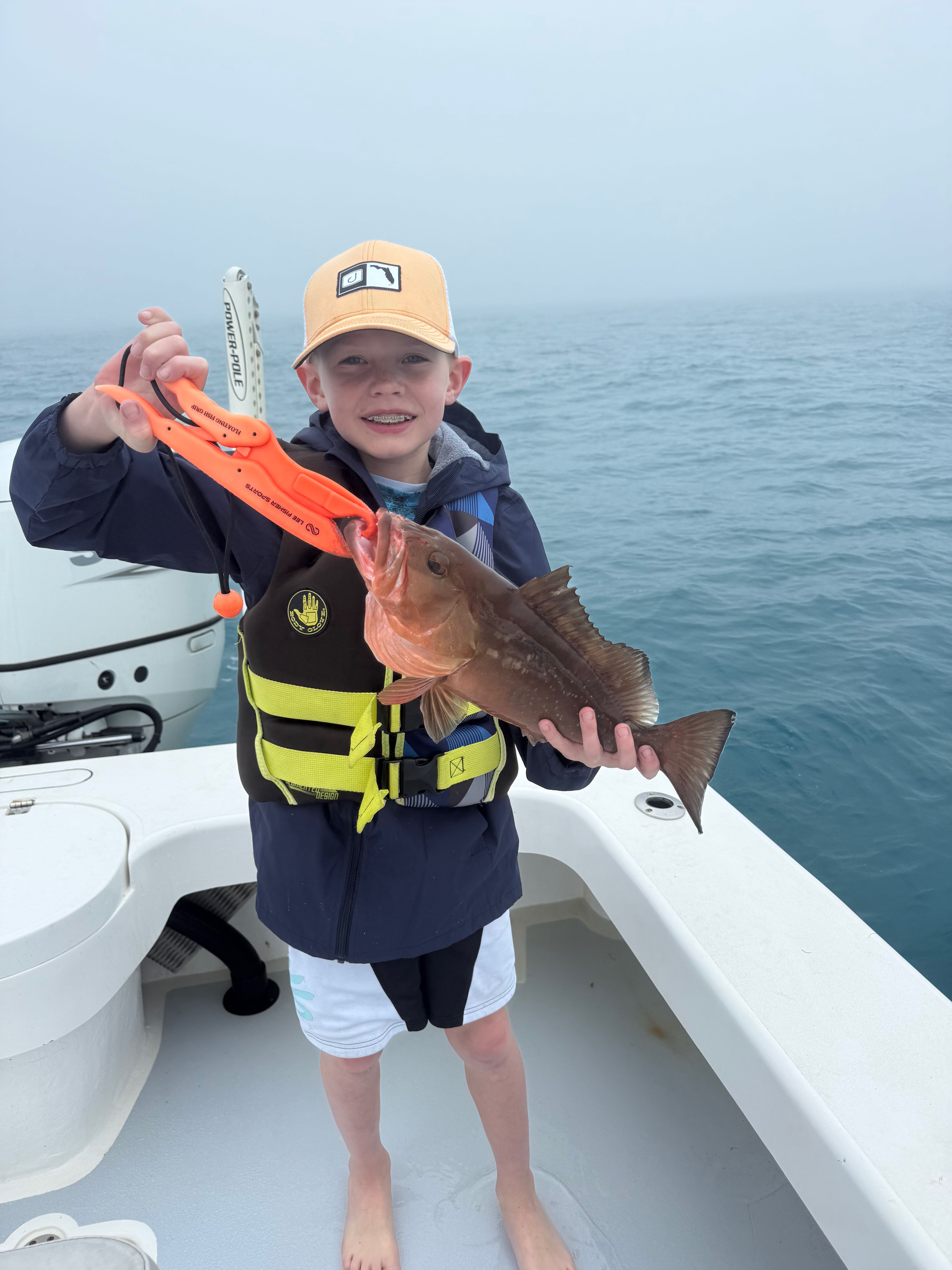 Red grouper caught during fishing charter in Cortez FL