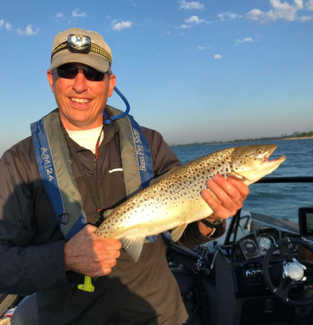 Catch of the day: 15-inch Sea Trout, fishing in Ontario