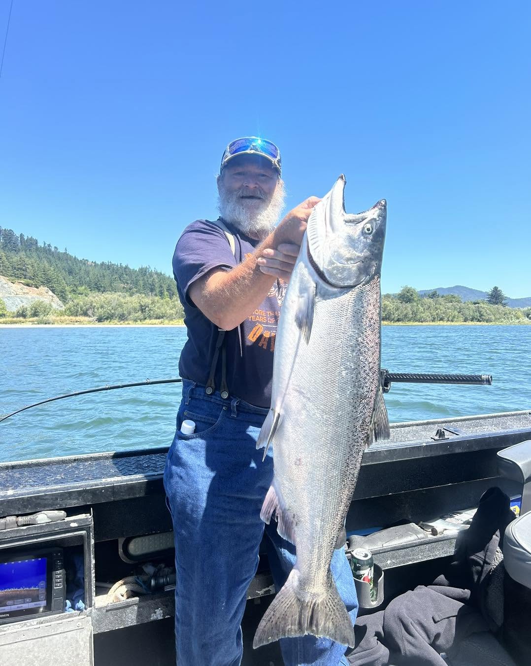 Large Chinook salmon caught fishing in Gold Beach Oregon