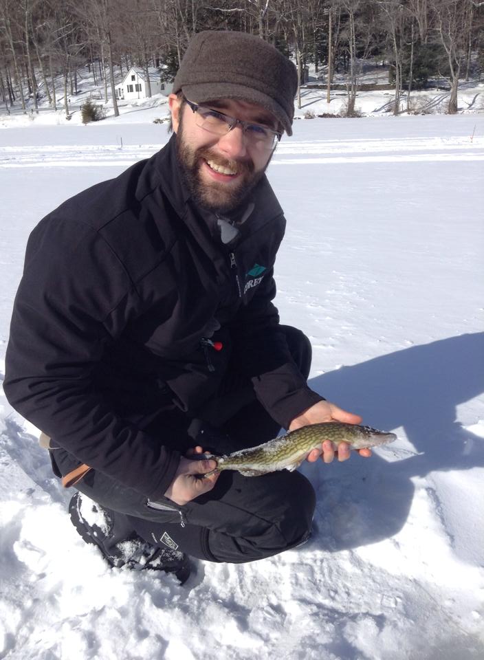 Lone angler enjoying fishing in VT