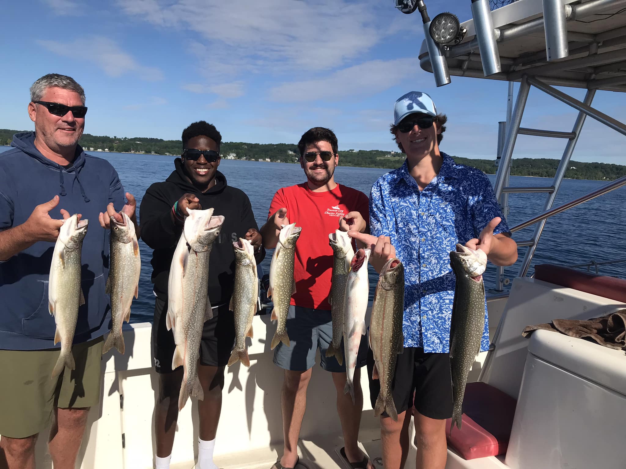 7 Chinook Salmon and Lake Trout caught at Traverse City