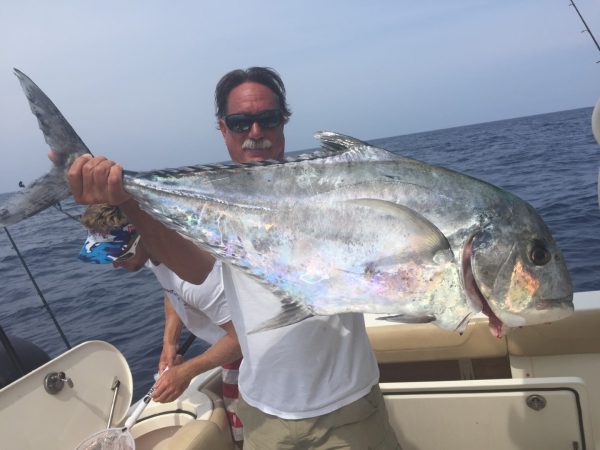 A 29-inch African Pompano fish caught while fishing in Sarasota