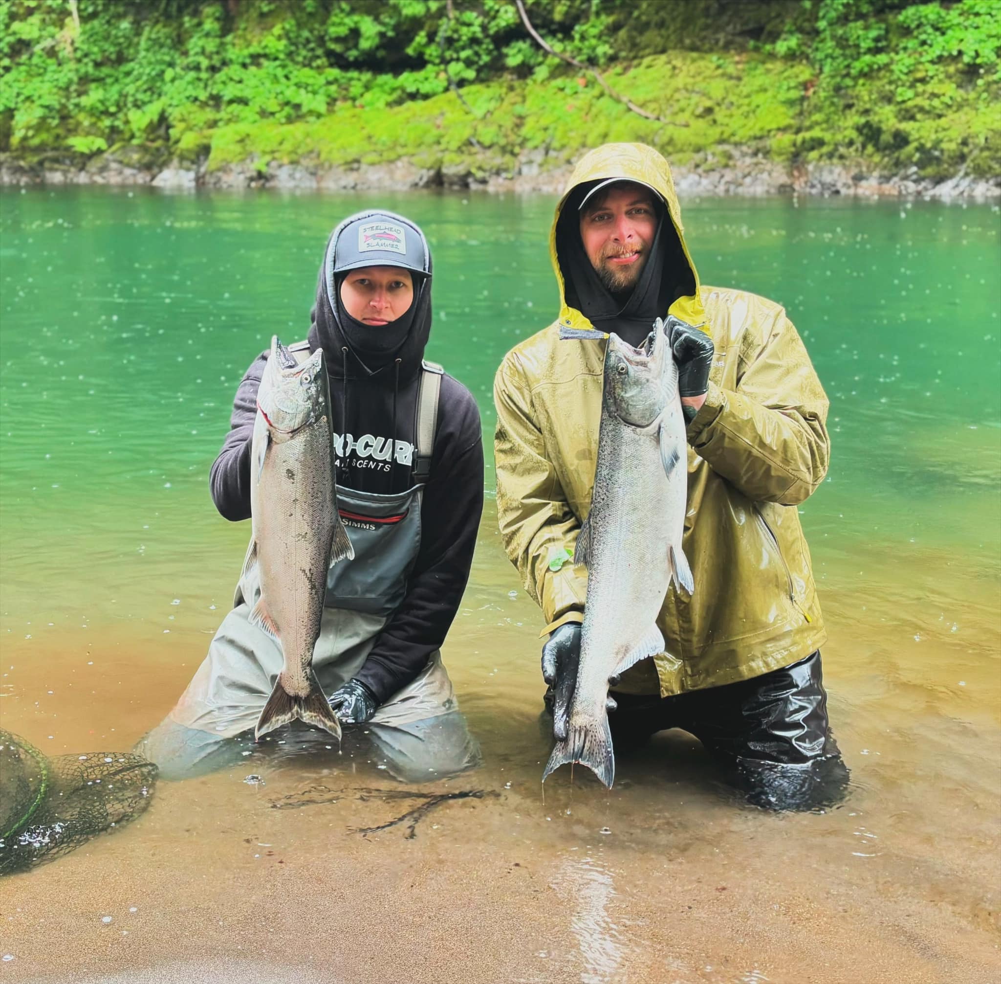 Two chinook and coho salmon caught fishing in Kalama