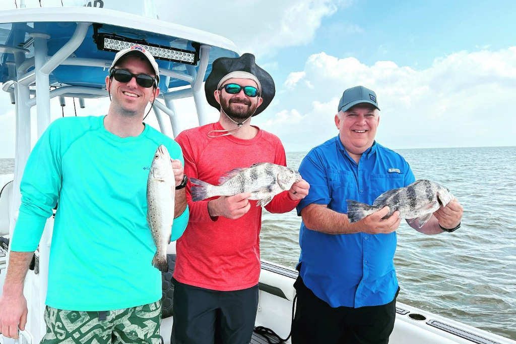 3 black drum fish caught in TX