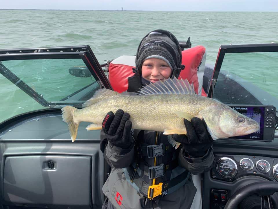 A pike-perch, a 26-inch fish, caught while fishing in North Lawrence