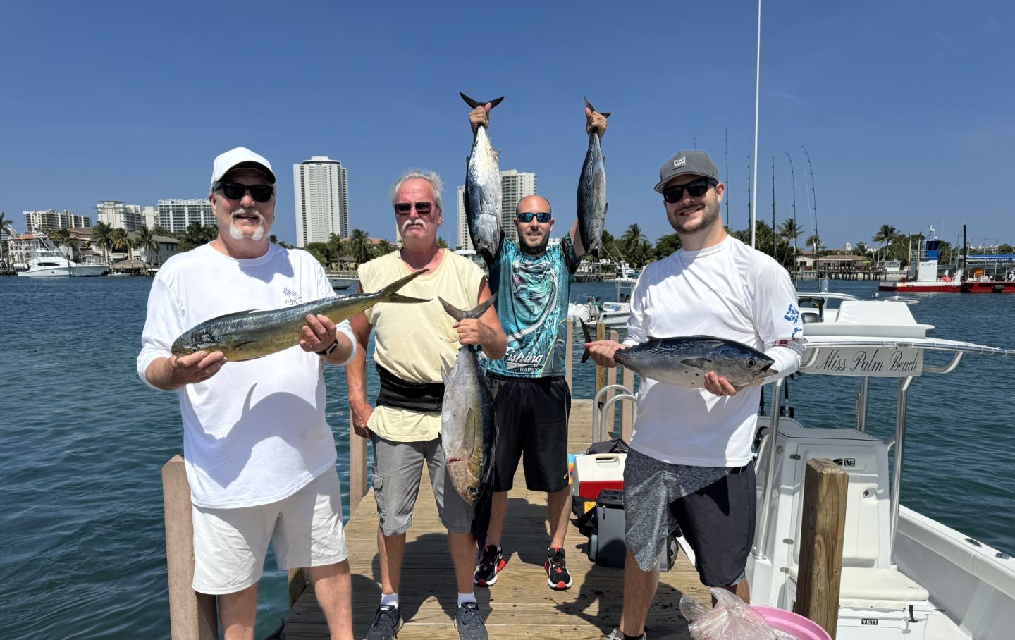 Three great barracuda fish caught in West Palm Beach