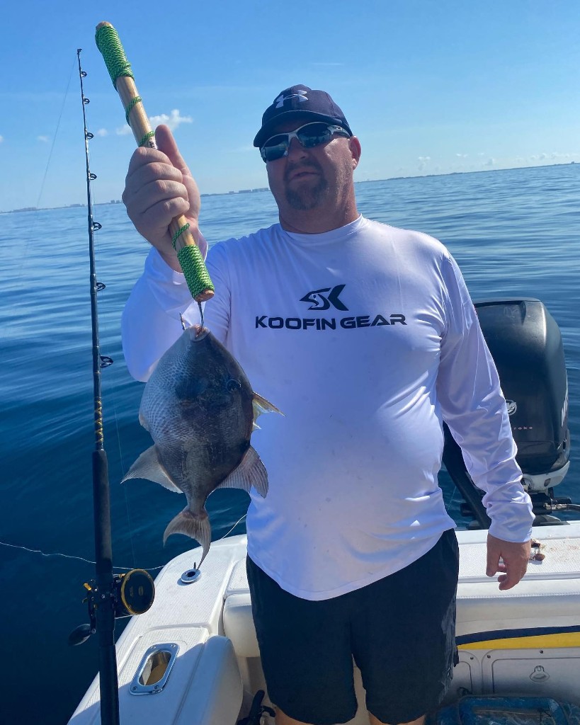 A single grey triggerfish caught in Fort Walton Beach
